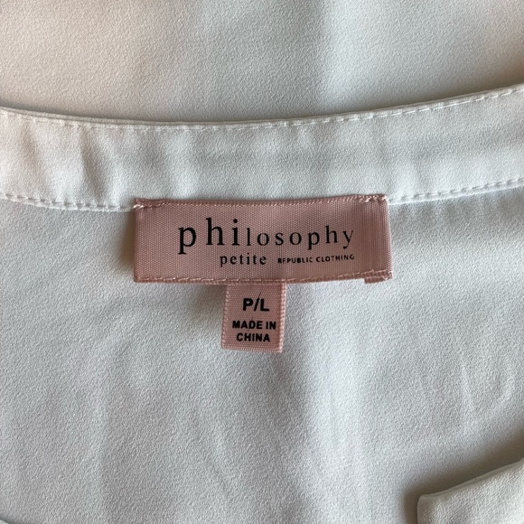 Philosophy White Polyester Sleeveless Blouse size L - Picture 8 of 12